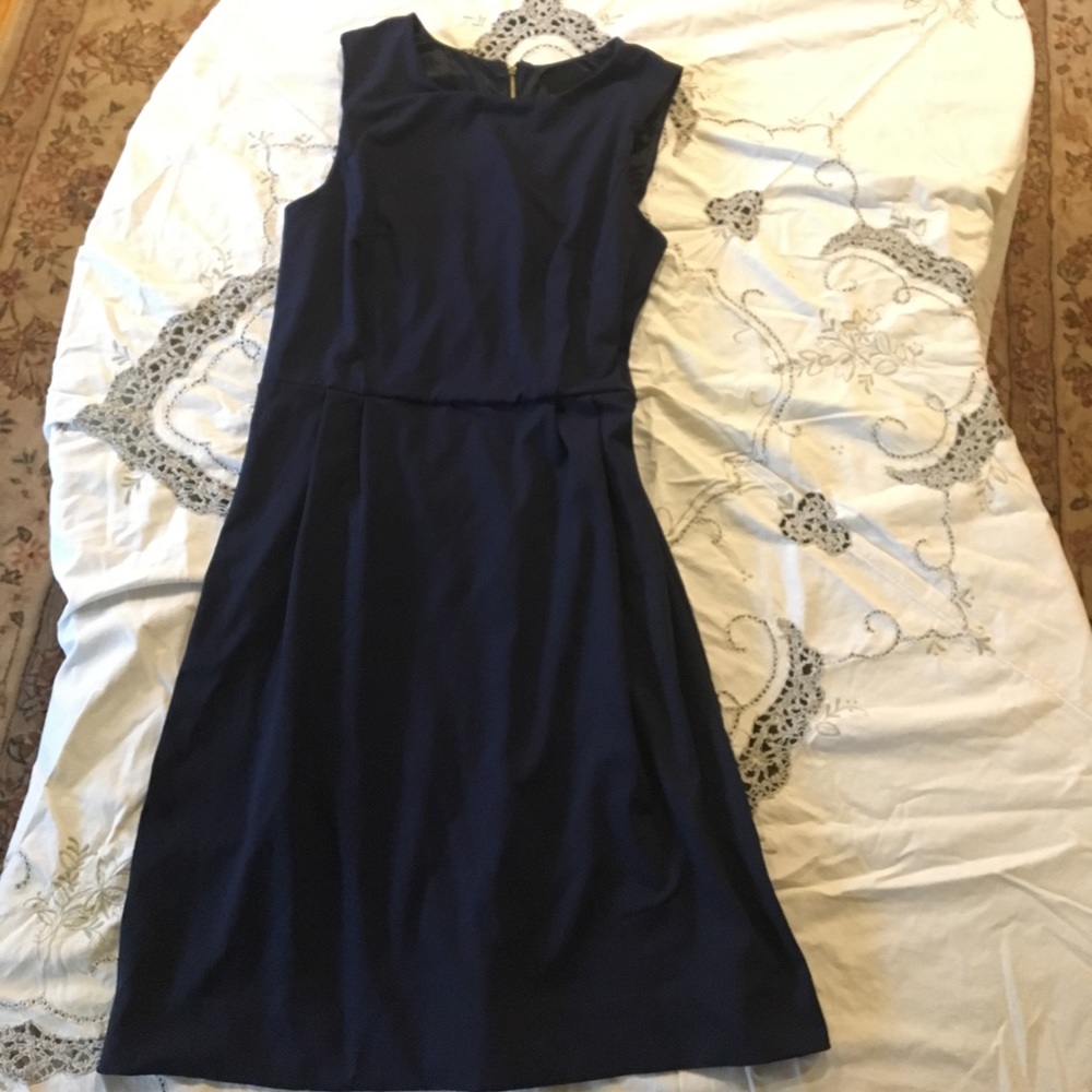 Classic zip dark blue midi